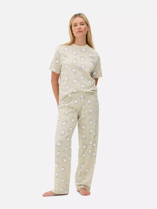 Miffy-puuvillaiset graafiset pyjamat