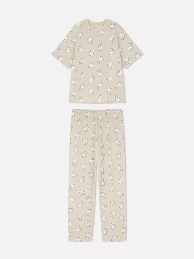 Miffy-puuvillaiset graafiset pyjamat