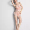 Morsiamen satiininen pitsinen babydoll-bralette