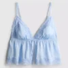Morsiamen satiininen pitsinen babydoll-bralette