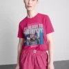 Morsiusneitojen puuvillaiset graafiset Shorty-pyjamat