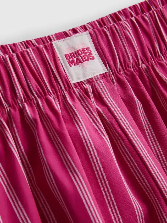 Morsiusneitojen puuvillaiset graafiset Shorty-pyjamat