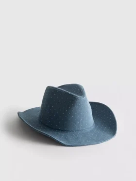Nastoitettu denim-cowboyhattu