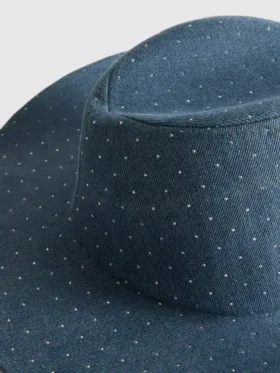 Nastoitettu denim-cowboyhattu