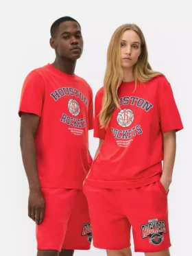NBA Houston Rockets -logolla varustettu t-paita