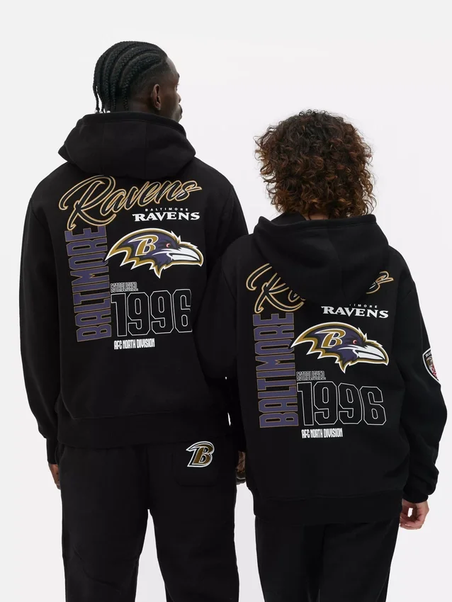 NFL Baltimore Ravens -painettu huppari