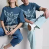 Nirvana-enkeli-kuvioinen t-paita