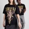 Nirvana-enkeli-kuvioinen t-paita