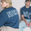 Nirvana-enkeli-kuvioinen t-paita