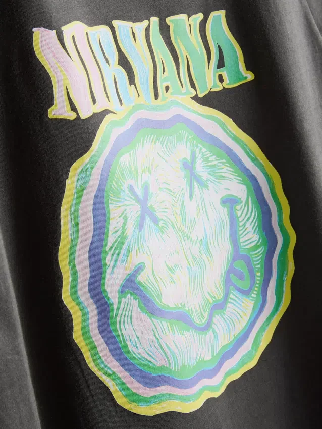 Nirvana-pesetty puuvillainen bändipaita