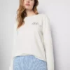 Painettu puuvillainen pyöreäkaulainen pyjamatti