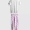 Painettu puuvillapyjamakokonaisuus