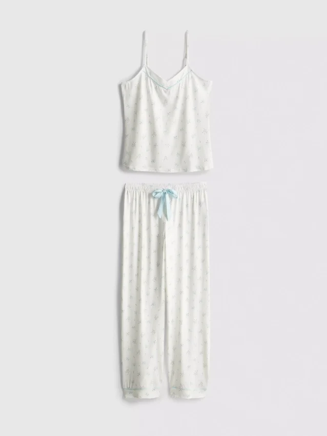 Painettu satiininen rusettipyjamat