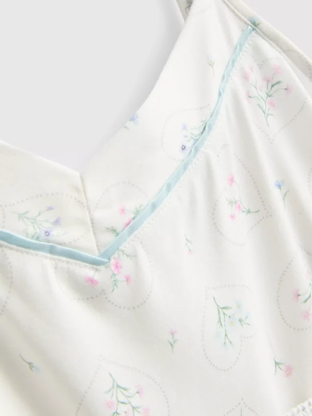 Painettu satiininen rusettipyjamat