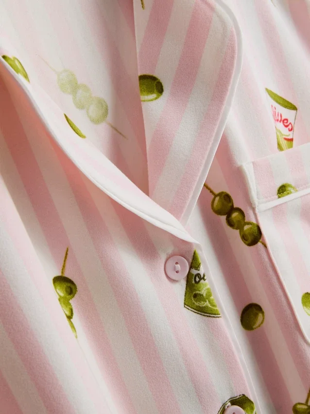 Painetut boyfriend-tyyliset lyhyet pyjamat