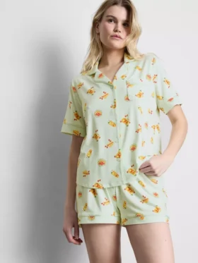 Painetut boyfriend-tyyliset lyhyet pyjamat