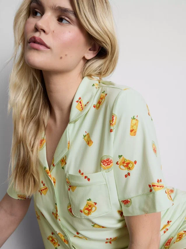 Painetut boyfriend-tyyliset lyhyet pyjamat