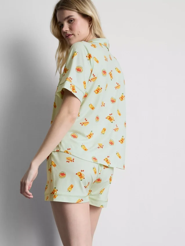 Painetut boyfriend-tyyliset lyhyet pyjamat