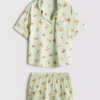 Painetut boyfriend-tyyliset lyhyet pyjamat