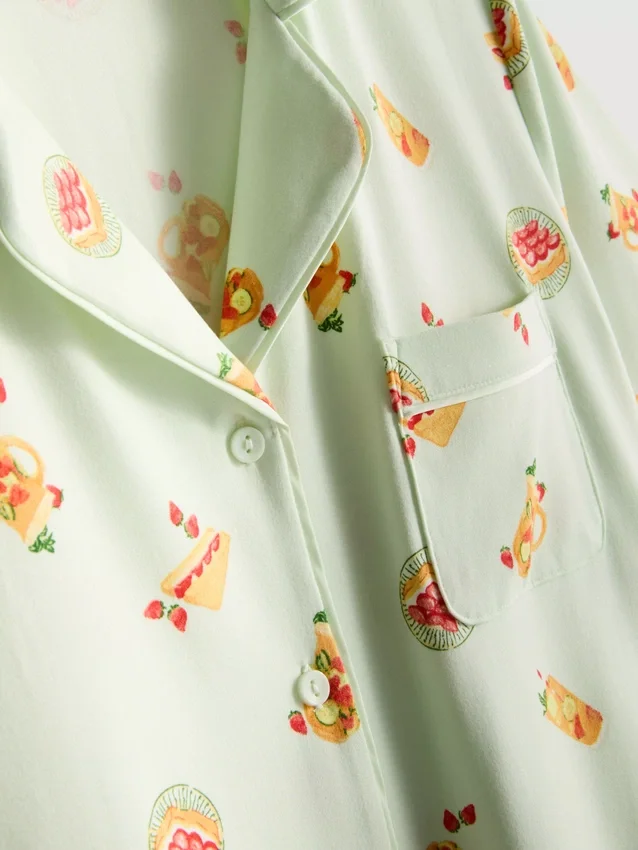 Painetut boyfriend-tyyliset lyhyet pyjamat