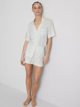 Painetut lyhyet boyfriend-pyjamat
