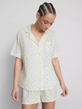Painetut lyhyet boyfriend-pyjamat