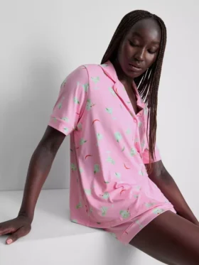 Painetut lyhyet boyfriend-pyjamat