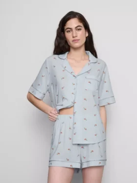 Painetut lyhyet boyfriend-pyjamat