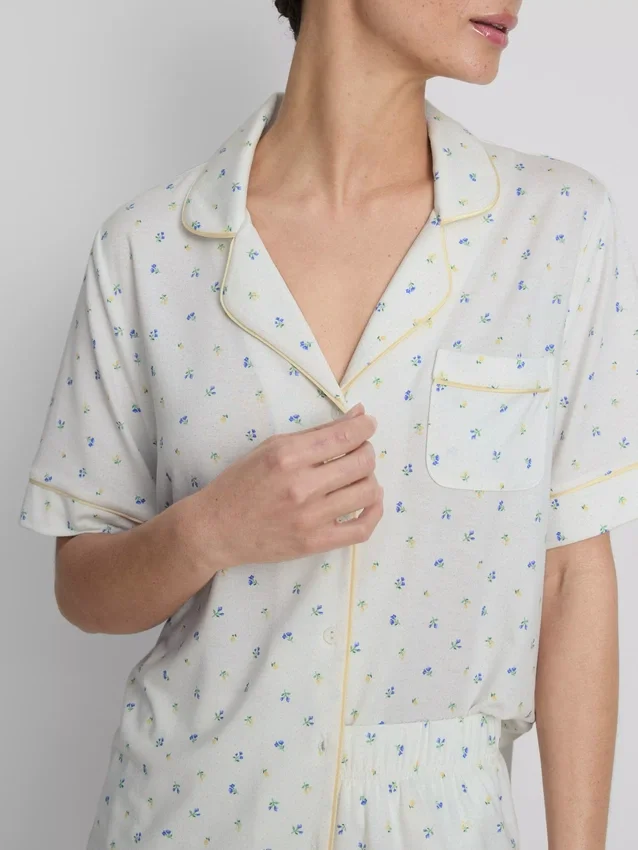 Painetut lyhyet boyfriend-pyjamat