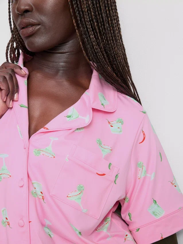 Painetut lyhyet boyfriend-pyjamat