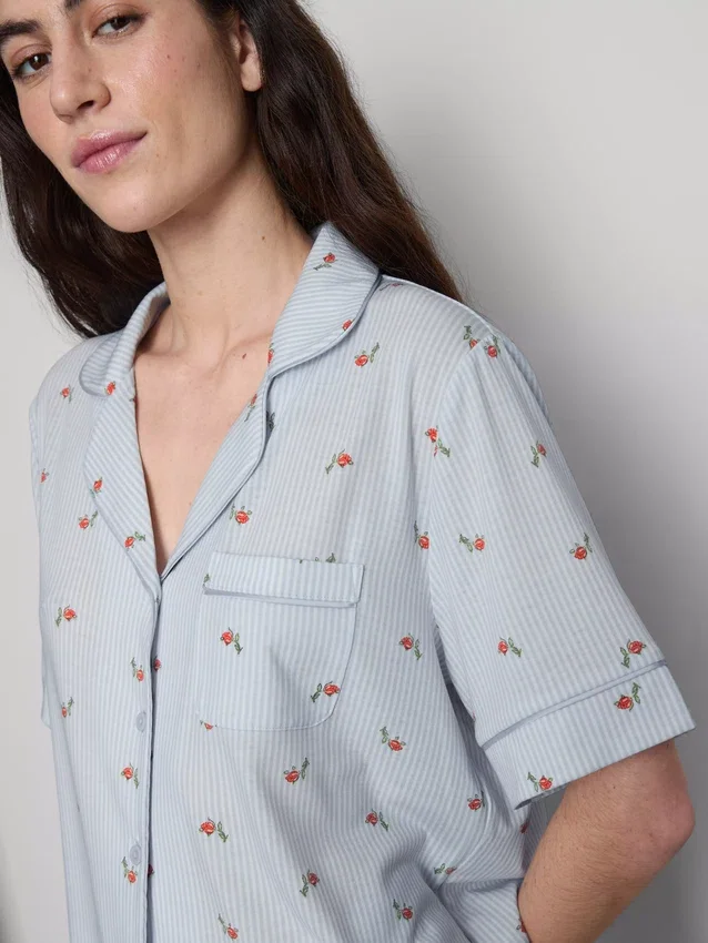 Painetut lyhyet boyfriend-pyjamat