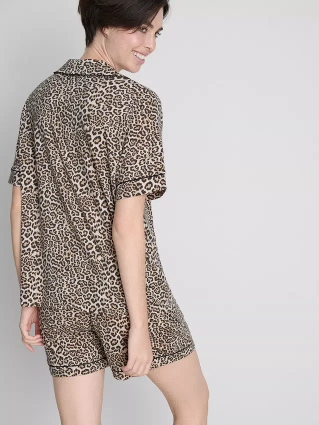Painetut lyhyet boyfriend-pyjamat