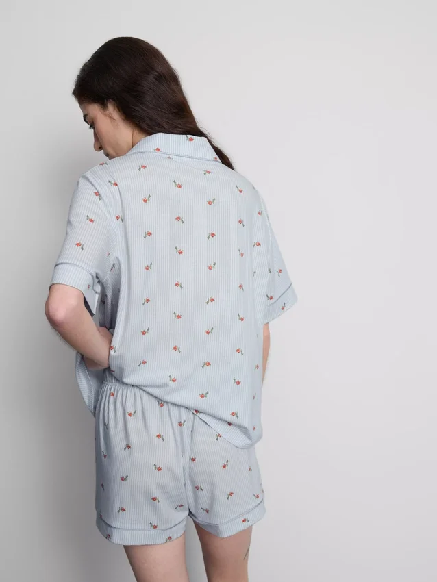 Painetut lyhyet boyfriend-pyjamat