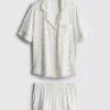 Painetut lyhyet boyfriend-pyjamat