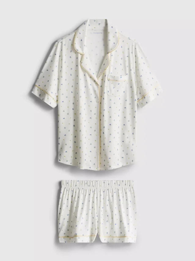 Painetut lyhyet boyfriend-pyjamat