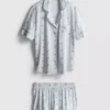 Painetut lyhyet boyfriend-pyjamat