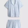 Painetut lyhyet boyfriend-pyjamat