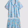 Painetut lyhyet boyfriend-pyjamat
