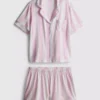 Painetut lyhyet boyfriend-pyjamat