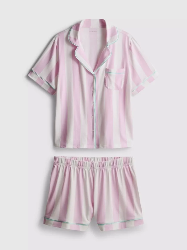 Painetut lyhyet boyfriend-pyjamat