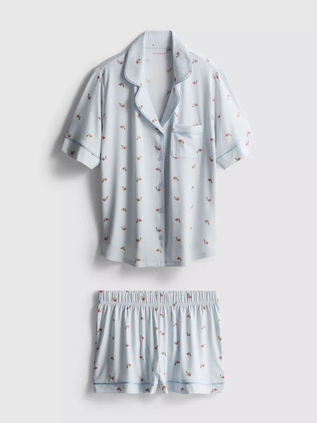 Painetut lyhyet boyfriend-pyjamat