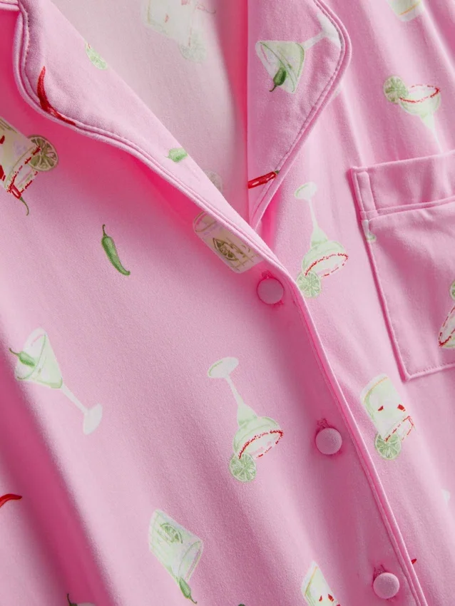 Painetut lyhyet boyfriend-pyjamat