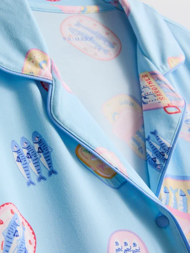 Painetut lyhyet boyfriend-pyjamat
