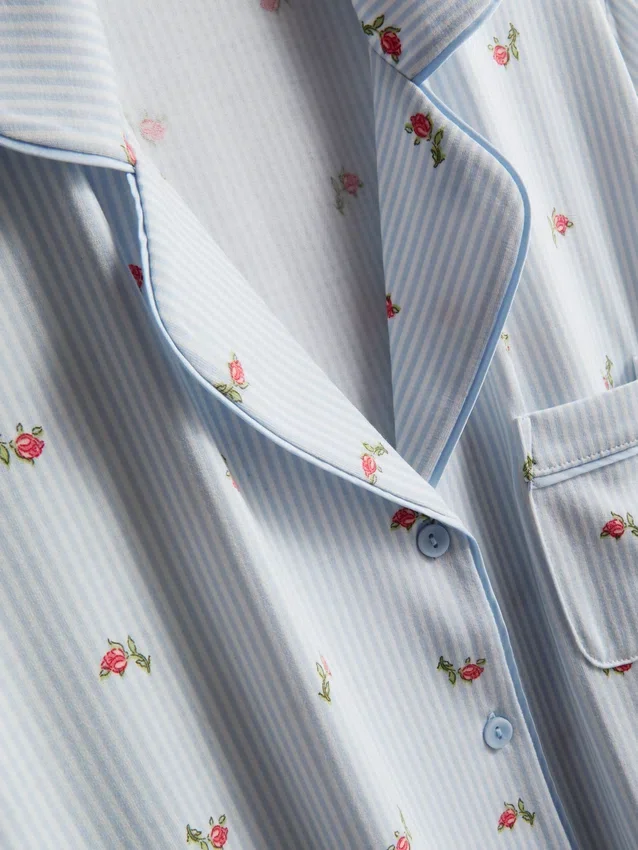 Painetut lyhyet boyfriend-pyjamat