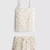 Painetut lyhyet pyjamat