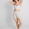 Painetut ribbineulotut pyjamat-shortsit