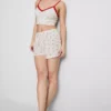 Painetut ribbineulotut pyjamat-shortsit