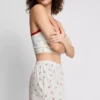 Painetut ribbineulotut pyjamat-shortsit