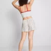 Painetut ribbineulotut pyjamat-shortsit