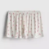 Painetut ribbineulotut pyjamat-shortsit